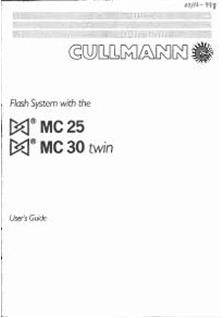 Cullmann MC 25 manual. Camera Instructions.